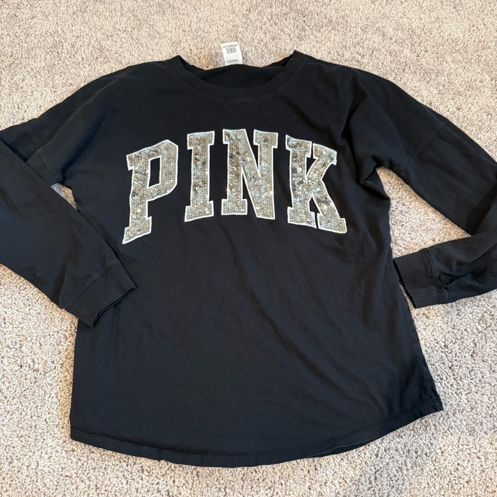 Black PINK Victoria's Secret Long Sleeve Shirt Size Medium